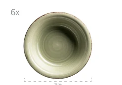 Teller-Set, Steingut Lumaca Olivgrün