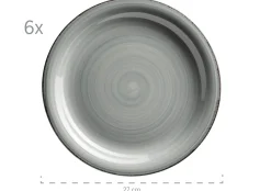 Teller-Set, Steingut Lumaca Rauchblau