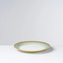 Teller-Set, Steinzeug Flussufer blau, grün, weiß