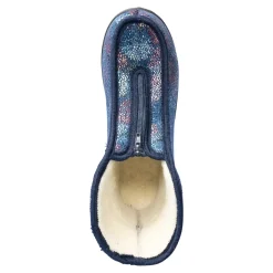 Thermo-Hausschuh „Fleur“ blau