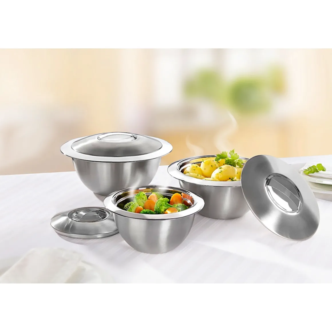 Thermoschüssel mit Deckel, Edelstahl 2 l