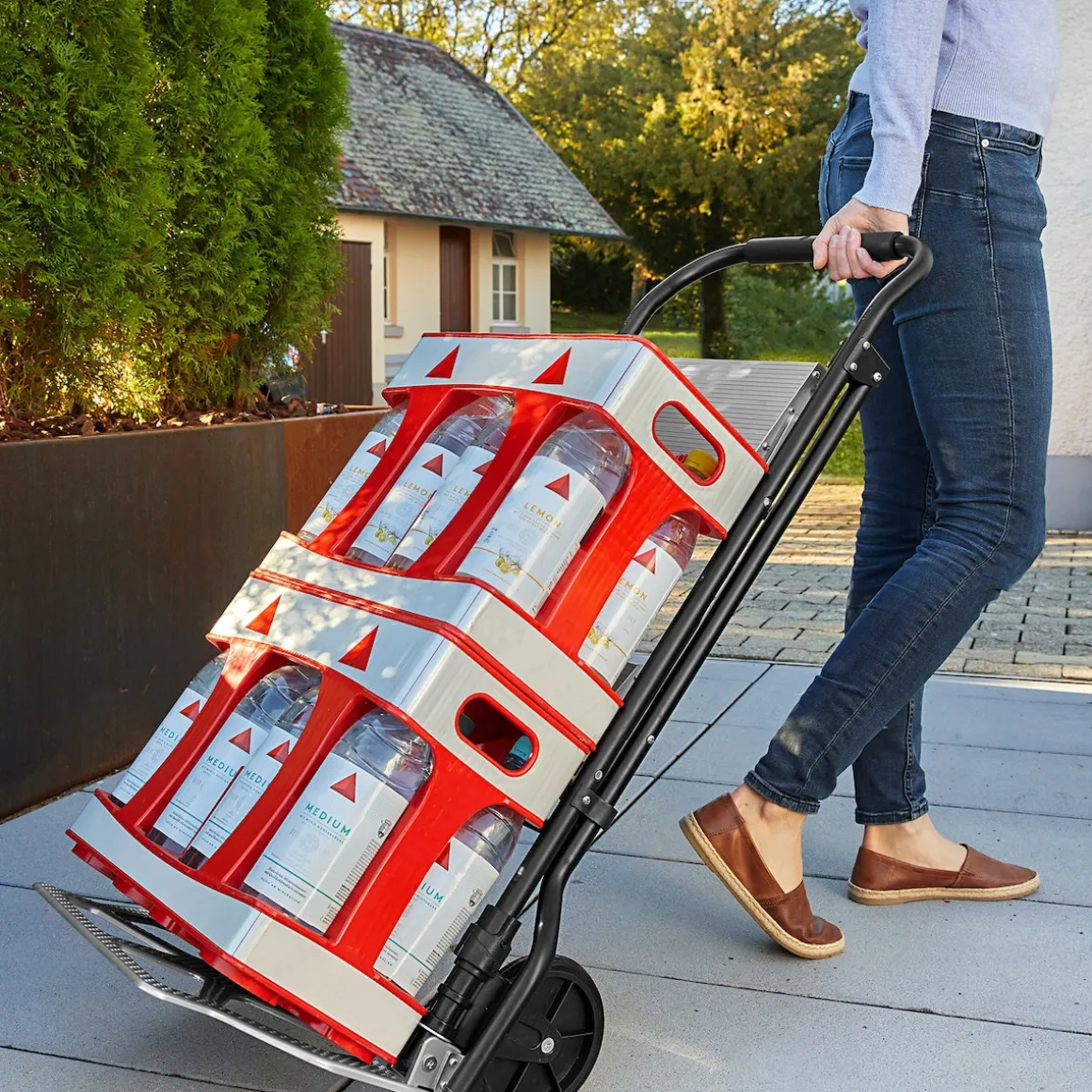 Trittlasten-Trolley, Trittleiter 2 Stufen "2 in 1"