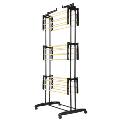 Turmwäscheständer "Genial", platzsparend klappbar, mit Rollen mit Sockenclips