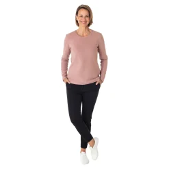 Warmer Damen- Pullover, fein gerippt mauve