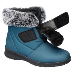Winterstiefelette mit Spikes & Klett „Monika“ petrol