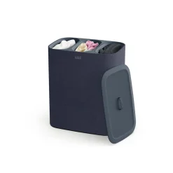 Wäschesammler, Wäschekorb Tota Trio mit Deckel, 3 Fächer, 90 l schwarz